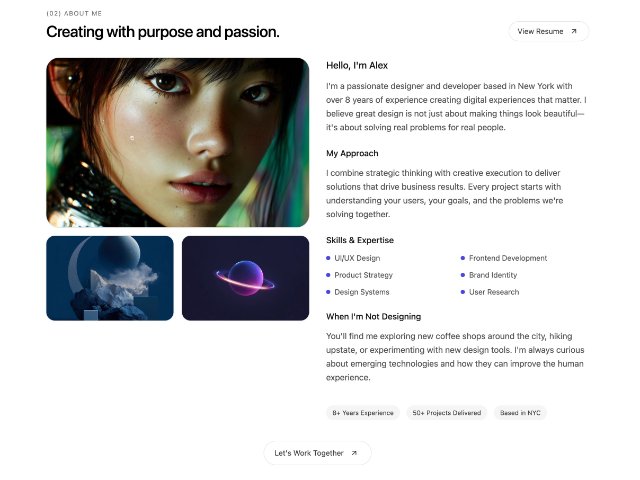 Responsive About Me Portfolio Section