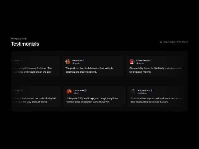 Animated Marquee Testimonials Carousel