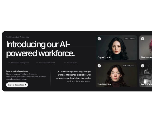 Dark Hero Section with AI Product Card Grid
