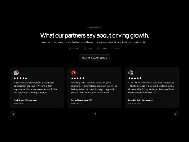 Responsive Testimonial Carousel with Cards