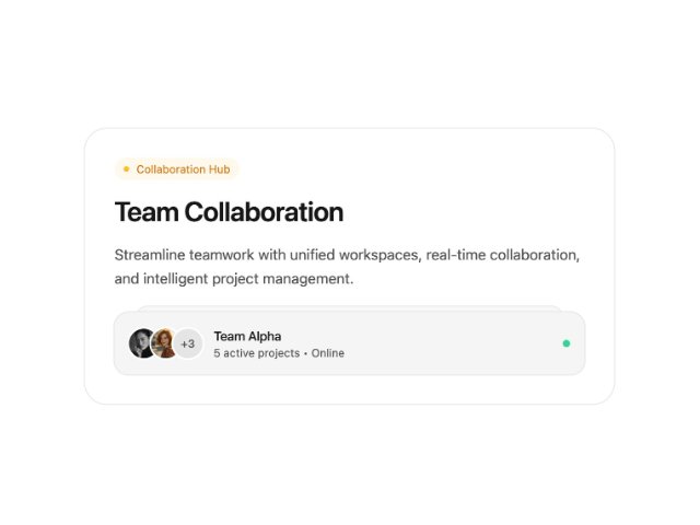 Team Collaboration Card with Avatar Stack