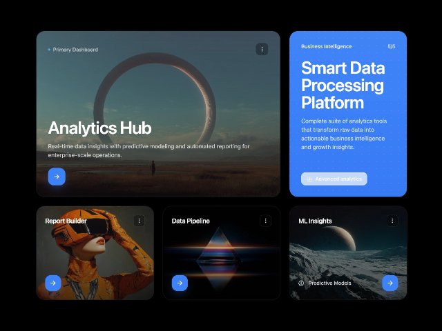 Responsive Analytics Product Showcase Grid