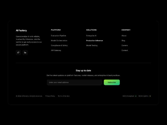 响应式 SaaS 产品订阅页脚 网页组件预览图