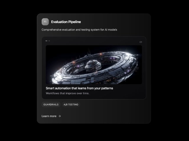 Glassmorphic Feature Card with Image & Tags