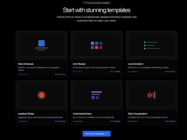 Template Gallery with Animated Thumbnails