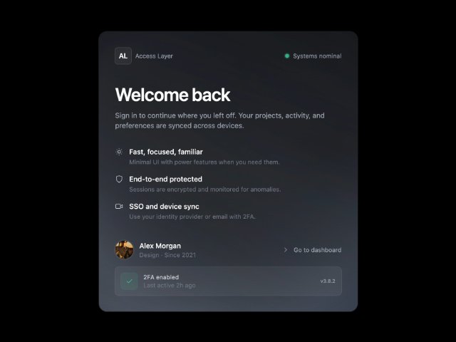 Animated Welcome Dashboard Card