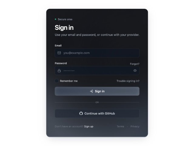 Animated Dark Sign-In Card with Tailwind Glassmorphism