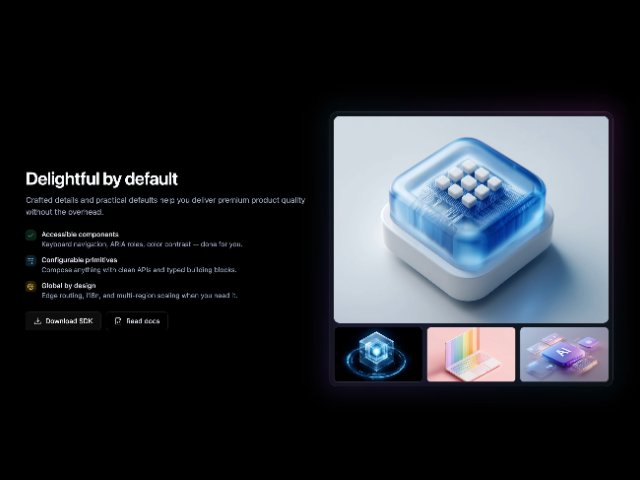 Responsive Feature Showcase Section with Gallery