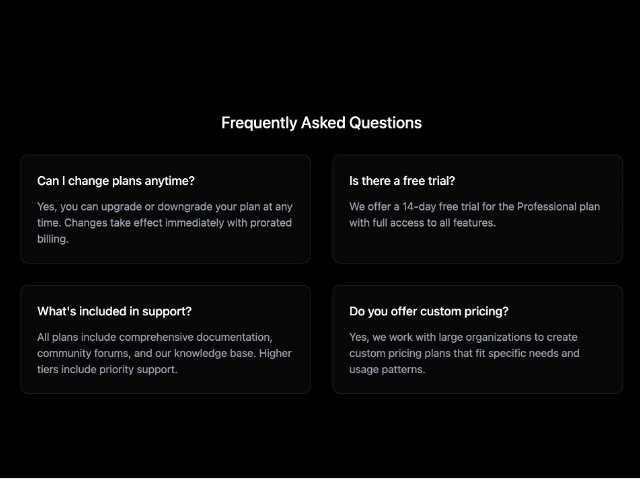 Responsive FAQ Grid Section with Tailwind CSS