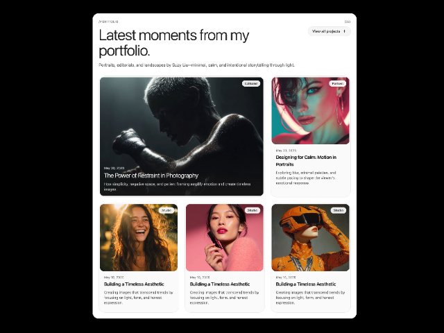 Responsive Portfolio Grid with Feature Card