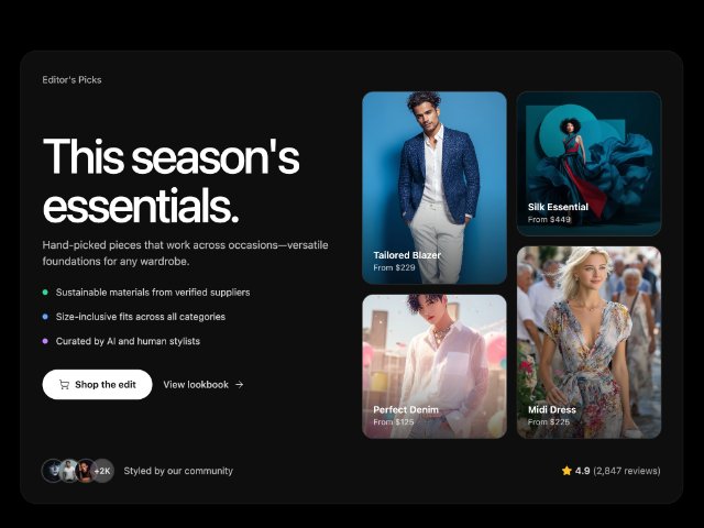Responsive Fashion Showcase Hero Section