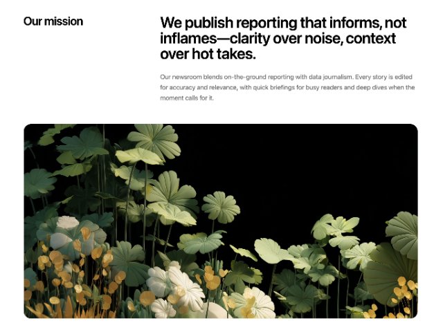 Mission Statement Section with Image