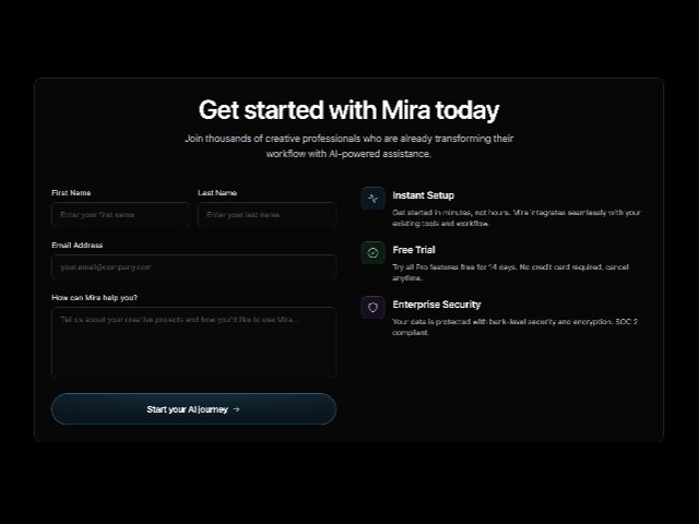 Dark Themed Signup Form with Benefit Highlights