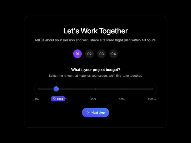 Interactive Budget Slider CTA Section
