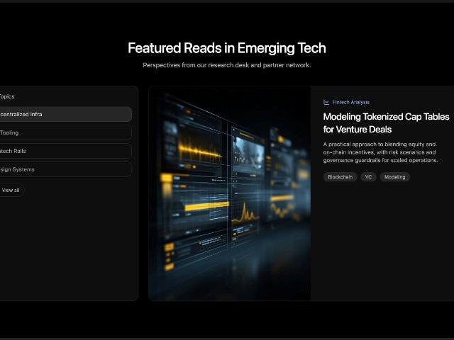 Featured Articles Section with Topic Sidebar
