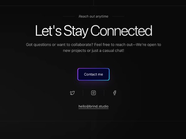 Animated Contact Section with CTA & Social Links