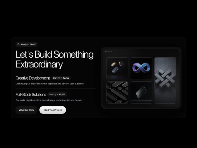 Hero Section with Services, CTA, and Project Gallery