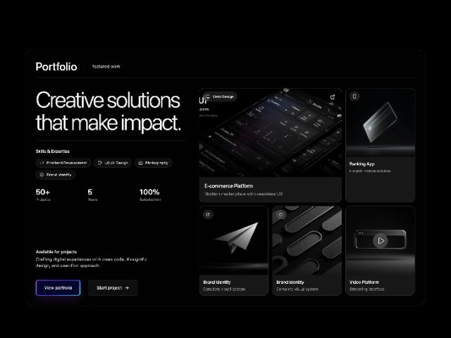 Animated Responsive Portfolio Showcase Section