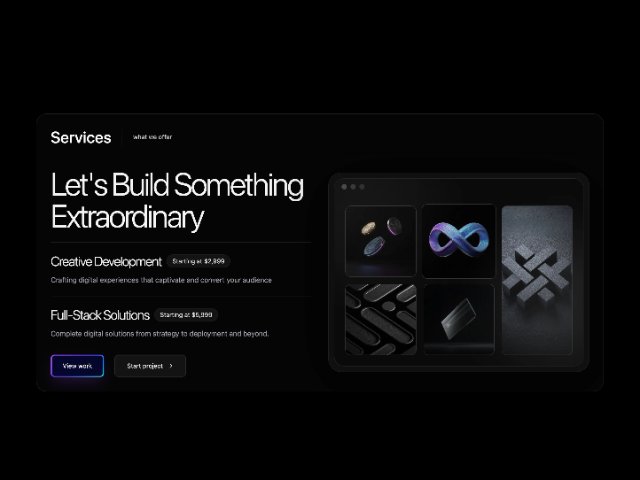 Animated Services Showcase Section with CTAs