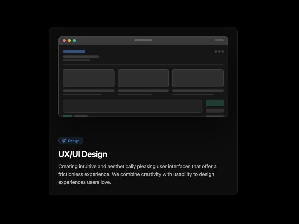 Service Showcase Card with Browser Mockup — HTML/CSS UI Component | Aura
