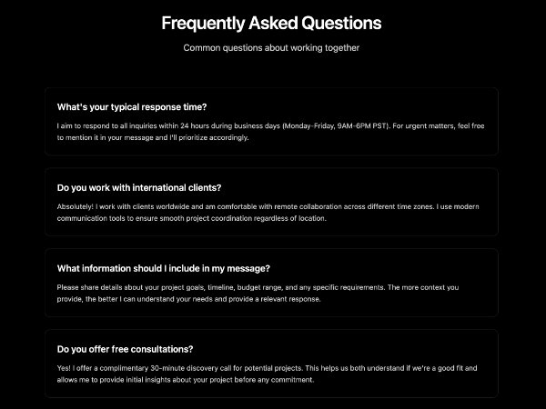 FAQ Section with Tailwind Styling