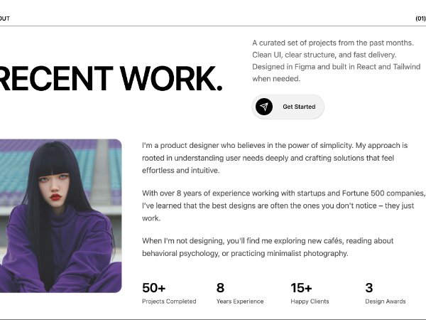 Portfolio About Section with Stats & CTA