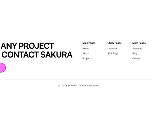 Responsive Footer with Contact CTA and Link Columns