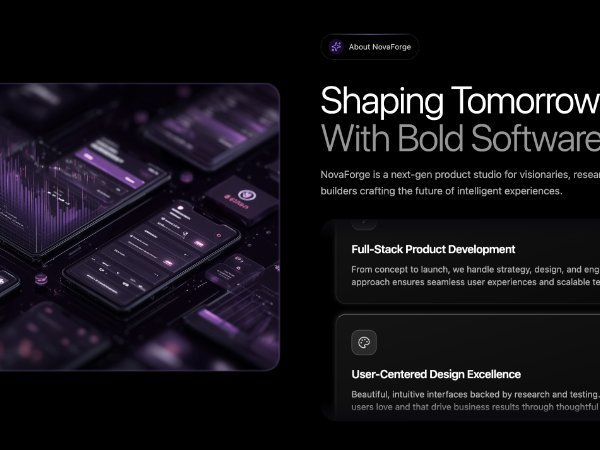 Animated Hero/About Section with Image & Cards