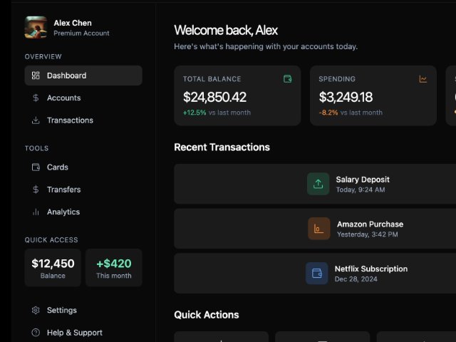 Wallet Dashboard Layout with Sidebar & Stats