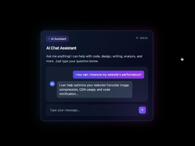 Gradient AI Chat Widget Card