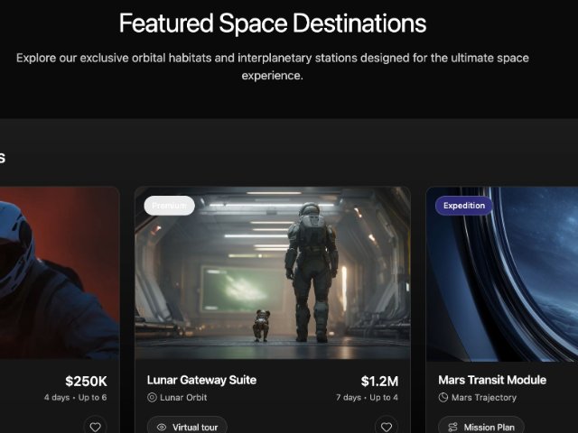 Animated Featured Destinations Card Section