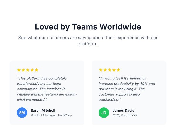 Customer Testimonial Section