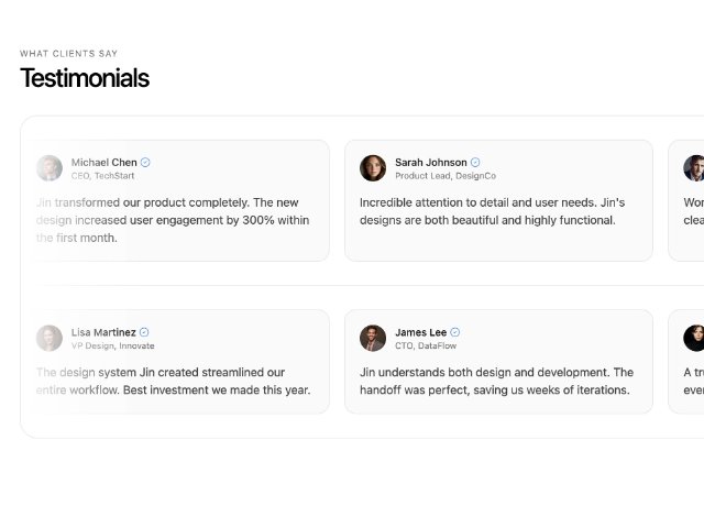 Scrolling Testimonials Marquee Section