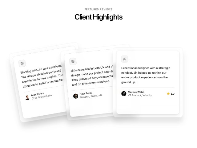 Glassmorphic Client Testimonials Section