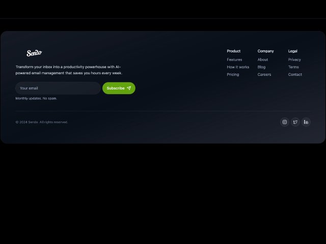 Responsive Tailwind Footer with Newsletter Subscription