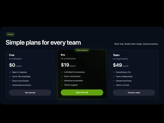 Responsive Pricing Table with Highlighted Plan