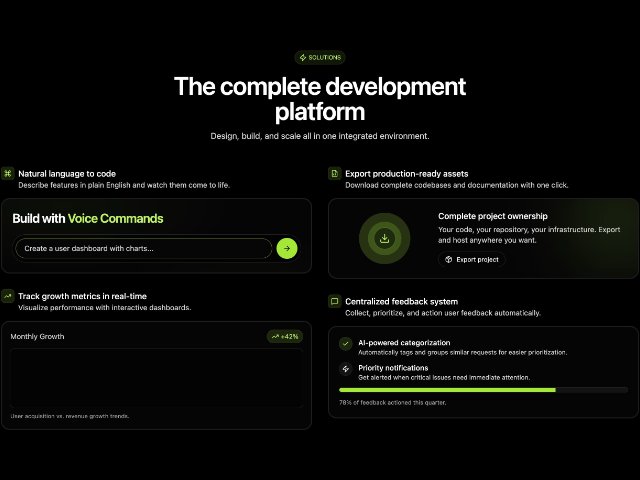 Animated Feature Showcase Section for Landing Pages