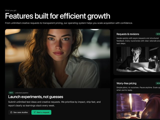 Responsive Feature Grid Section with Scroll Animations