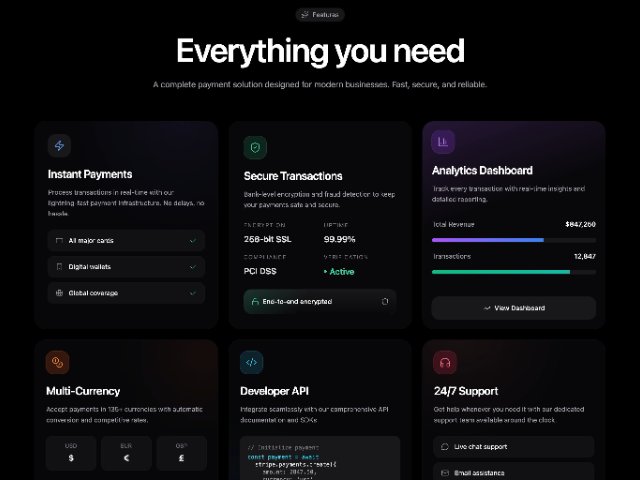 Responsive Feature Grid Section for Landing Page