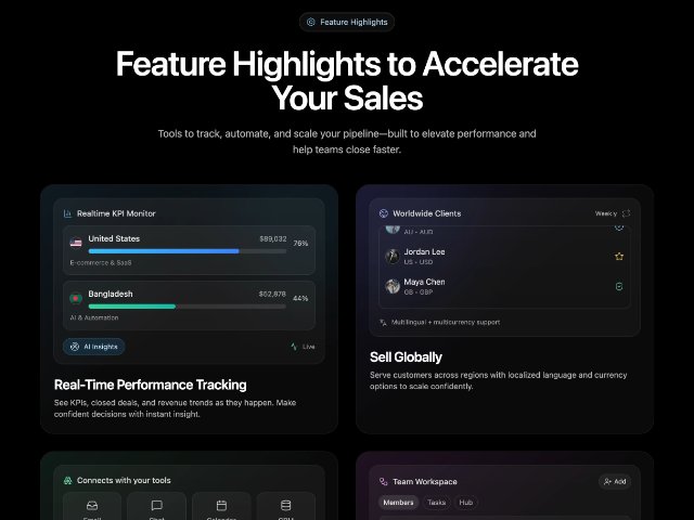 Interactive Feature Highlights Section