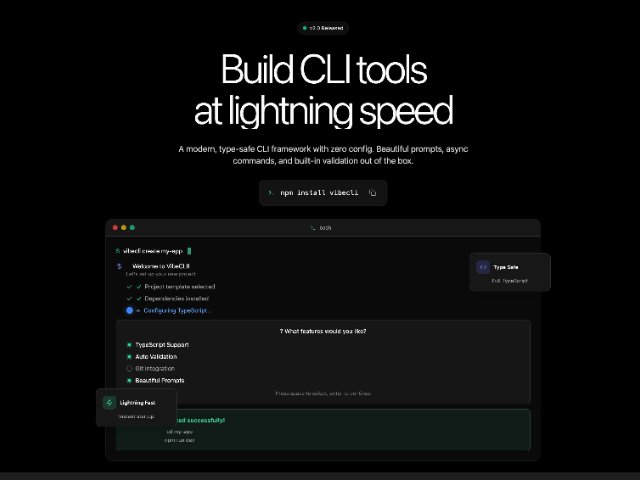 Animated Hero Section with Terminal Demo