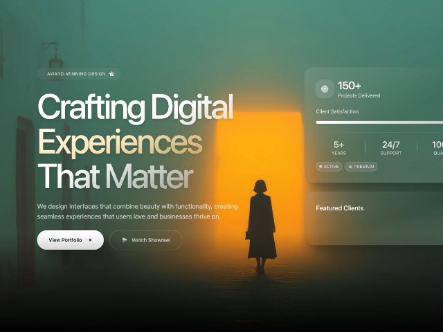 Animated Hero Section with Stats & Client Logos