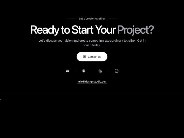 Animated Contact Section with CTA & Social Links