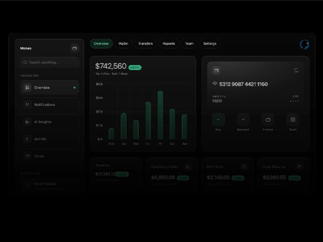 Animated Stacked Glassmorphic Credit Card Showcase