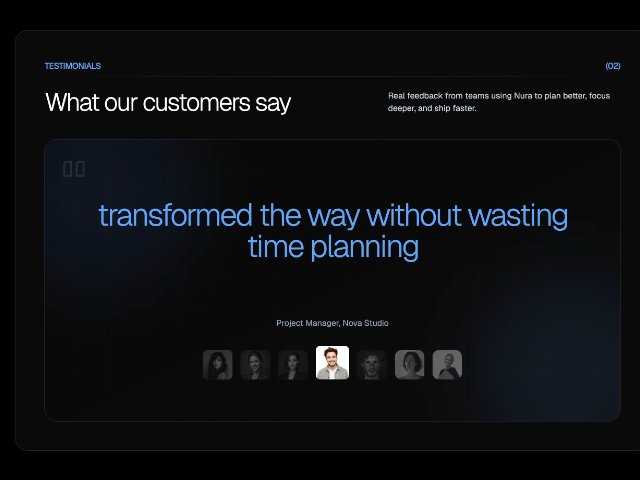 Interactive Testimonials Showcase Section