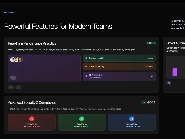 Productivity Features Section