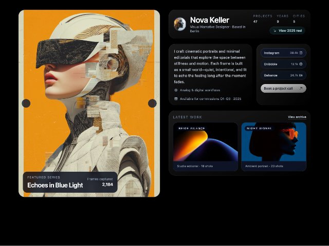 Creative Portfolio Hero with Profile and Gallery