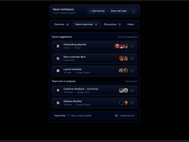 Neuro Workspace Resource Dashboard Card