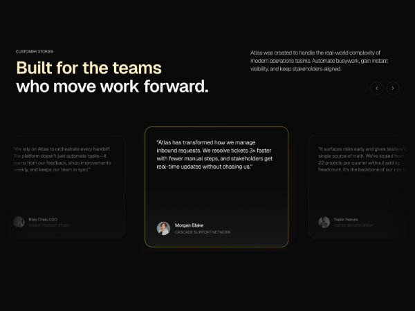 Customer Testimonial Carousel Section