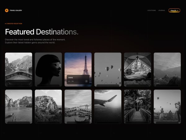 Animated Travel Destinations Gallery Section